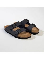 BACKSUN Klapki "Bali" w kolorze antracytowym rozmiar: 42. Czarne klapki damskie Backsun, bez wzorów, z otwartym noskiem, bez obcasa, bez zapięcia. Za 130.99 zł.