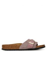 Birkenstock Klapki Oita Braided 1029123 Różowy. Czerwone klapki damskie Birkenstock, bez wzorów, ze skóry, bez obcasa, bez zapięcia. Za 469.99 zł.