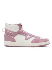Vans Skórzane sneakersy "Lowland Mid CC JMP" w kolorze biało-jasnoróżowym rozmiar: 36. Białe obuwie sportowe damskie Vans, z materiału, za kostkę, bez zapięcia. Za 140.53 zł.