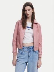 Desigual Kurtka z imitacji skóry 25SWEW47 Różowy Loose Fit. Czerwone kurtki damskie Desigual, xxl, bez wzorów, ze skóry, bez kaptura. Za 499.99 zł.