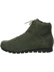 Think! Skórzane botki w kolorze khaki rozmiar: 39,5. Brązowe botki damskie Think!, bez obcasa, bez zapięcia. Za 303.06 zł.
