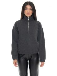 Bluza damska Leone 1947 Apparel Glam Winter ze stójką i zamkiem. Szare bluzy damskie LEONE 1947 APPAREL, s, bez wzorów, bez kaptura. Za 126.26 zł.