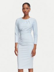 Rinascimento Sukienka koktajlowa CFC0131070003 Niebieski jasny Slim Fit. Niebieskie sukienki damskie Rinascimento, bez wzorów, z syntetyku, wizytowe, bez ramiączek. Za 529.99 zł.