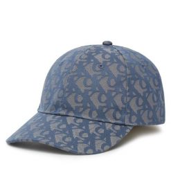 Czapka z daszkiem Calvin Klein. Niebieskie czapki z daszkiem damskie Calvin Klein, bez wzorów. Za 149.99 zł.