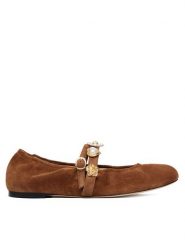 Stuart Weitzman Baleriny Socharming Mary Jane SN125 Brązowy. Brązowe balerinki damskie Stuart Weitzman, bez wzorów, ze skóry. Za 2,079.00 zł.