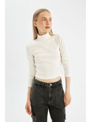 DeFacto Koszulka w kolorze białym rozmiar: XS. Białe koszulki damskie DeFacto, xs, bez wzorów, bez kołnierzyka, bez ramiączek. Za 86.99 zł.