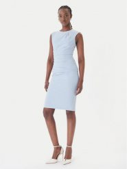 Rinascimento Sukienka koktajlowa CFC0127683003 Błękitny Slim Fit. Niebieskie sukienki damskie Rinascimento, bez wzorów, z syntetyku, wizytowe, bez ramiączek. Za 449.99 zł.