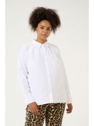 KAFFE curve Bluzka w kolorze białym rozmiar: 46. Białe bluzki damskie KAFFE curve, bez wzorów, bez kołnierzyka, bez ramiączek. Za 78.99 zł.