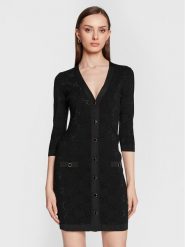Blugirl Blumarine Sukienka dzianinowa RA3105-MA18F Czarny Slim Fit. Czarne sukienki damskie Blugirl Blumarine, bez wzorów, z dzianiny, bez ramiączek. Za 1,789.00 zł.