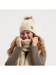 TRAVELIN' Czapka w kolorze beżowym rozmiar: onesize. Brązowe czapki damskie Travelin', bez wzorów, ze skóry. Za 183.15 zł.