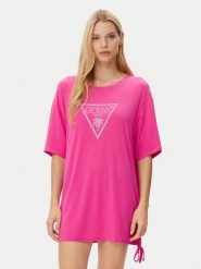 Guess T-Shirt E4GI00 K68D2 Różowy Regular Fit. Czerwone t-shirty damskie Guess, m, z aplikacjami, z bawełny, bez kołnierzyka. Za 119.99 zł.