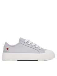 LOVE MOSCHINO Trampki JA15012G0MJP0010 Szary. Szare trampki damskie Love Moschino, bez wzorów, z materiału, bez zapięcia. Za 589.99 zł.