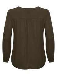 KAFFE curve Bluzka w kolorze brązowym rozmiar: 46. Brązowe bluzki damskie KAFFE curve, s, bez wzorów, z wiskozy, klasyczne, bez kołnierzyka, bez ramiączek. Za 78.28 zł.