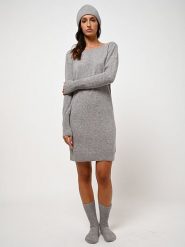 AUTHENTIC CASHMERE Kaszmirowa sukienka "Armet" w kolorze szarym rozmiar: M. Szare sukienki damskie AUTHENTIC CASHMERE, bez wzorów, z kaszmiru, bez ramiączek. Za 404.10 zł.