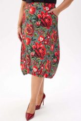 Wygodna i stylowa dresowa spódnica Karina - kwiatowo-owocowy wzór PLUS SIZE XXL. Spódnice damskie Moda Size Plus Iwanek, na co dzień, l, bez wzorów, z bawełny, eleganckie, mini. Za 199.90 zł.