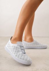 Niebieskie Tenisówki z Ażurową Cholewką Tidella. Niebieskie obuwie sportowe damskie Born2be, w ażurowe wzory, z jeansu, bez zapięcia. Za 69.99 zł.