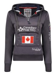 Canadian Peak Bluza "Gyrelle" w kolorze antracytowym rozmiar: S. Czarne bluzy damskie Canadian Peak, s, z aplikacjami, z bawełny, z kapturem. Za 113.99 zł.