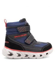 Skechers Śniegowce 405052N/NVBK Granatowy. Niebieskie buty zimowe chłopięce Skechers, z materiału, bez zapięcia. Za 159.99 zł.