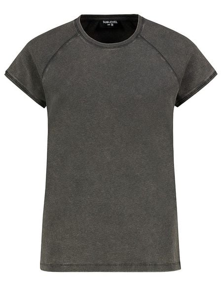 Sublevel Koszulka w kolorze antracytowym rozmiar: S. Czarne koszulki damskie Sublevel, s, bez wzorów, z bawełny, bez kołnierzyka, bez ramiączek. Za 56.99 zł.