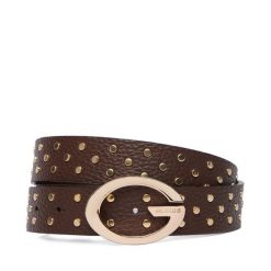 Pasek Guess. Brązowe paski damskie Guess, z aplikacjami. Za 255.99 zł.