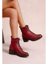 Foreverfolie Botki w kolorze czerwonym rozmiar: 38. Czerwone botki damskie Foreverfolie, eleganckie, bez obcasa, bez zapięcia. Za 152.99 zł.