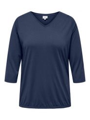 ONLY Carmakoma Bluzka w kolorze granatowym rozmiar: 46/48. Niebieskie bluzki damskie Only Carmakoma, bez wzorów, bez kołnierzyka, bez ramiączek. Za 65.38 zł.