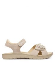 Primigi Sandały 1385200 D Beżowy. Brązowe sandały dziewczęce Primigi, ze skóry, bez obcasa, bez zapięcia. Za 249.99 zł.