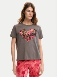 Desigual T-Shirt Tiger 26SWTK53 Szary Regular Fit. Szare t-shirty damskie Desigual, l, bez wzorów, z bawełny, bez kołnierzyka. Za 209.99 zł.