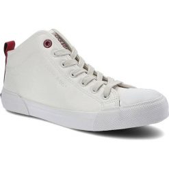 Białe Trampki Cross Jeans Damskie Stylowe Buty. Białe trampki damskie Cross Jeans, z aplikacjami, z jeansu, bez zapięcia. Za 99.99 zł.