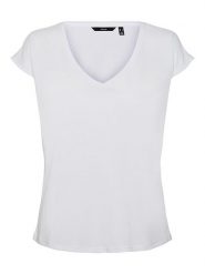 Vero Moda Koszulka "FILLI" w kolorze białym rozmiar: XL. Białe bluzki damskie Vero Moda, xl, bez wzorów, bez kołnierzyka, bez ramiączek. Za 37.38 zł.