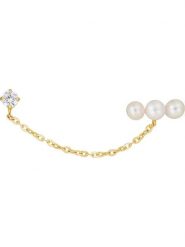 OR ÉCLAT Złote kolczyki-wkrętki "Perle montante" z perłami i cyrkonią rozmiar: onesize. Żółte kolczyki damskie Or Éclat, z cyrkonią, złote. Za 347.99 zł.