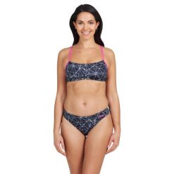 Damski 2-częściowy kostium kąpielowy Zoggs Tri Back. Czarne bikini Zoggs, bez wzorów. W wyprzedaży za 136.35 zł.