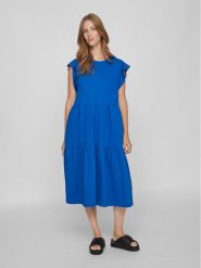 Vila Sukienka codzienna Summer 14087542 Niebieski Loose Fit. Niebieskie sukienki damskie Vila, bez wzorów, z syntetyku, bez ramiączek. Za 49.99 zł.