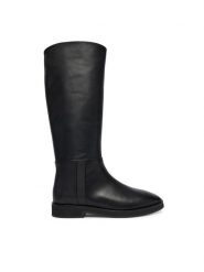 Calvin Klein Kozaki Formal Utk Boot Lth HW0HW02599 Czarny. Czarne kozaki damskie Calvin Klein, ze skóry, bez obcasa, na płaskiej podeszwie, bez zapięcia. Za 999.99 zł.