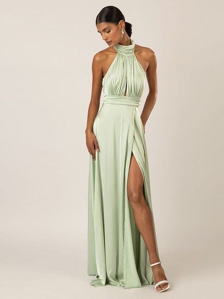 APART Satynowa sukienka w kolorze jasnozielonym rozmiar: 36. Zielone sukienki damskie Apart, bez wzorów, z satyny, bez ramiączek. Za 405.05 zł.