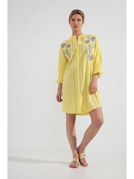 Josephine & Co Sukienka w kolorze żółtym rozmiar: 40. Żółte sukienki damskie Josephine & Co, bez wzorów, z bawełny, bez ramiączek. Za 293.59 zł.