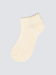 Stopki damskie z ozdobną falbanką z wiskozy białe Casandra 100. Białe skarpetki damskie Big Star, w ażurowe wzory, z wiskozy. Za 19.99 zł.