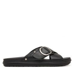 Klapki EMU Australia. Czarne klapki damskie EMU Australia, bez wzorów, bez obcasa, bez zapięcia. Za 468.99 zł.