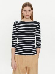 Tommy Hilfiger Bluzka New Cody WW0WW40589 Granatowy Slim Fit. Niebieskie bluzki damskie Tommy Hilfiger, m, bez wzorów, z bawełny, bez kołnierzyka, bez ramiączek. Za 199.99 zł.