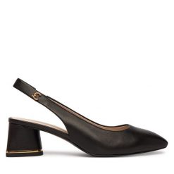 Czółenka Coccinelle. Czarne czółenka damskie Coccinelle, bez wzorów, bez obcasa. Za 949.99 zł.