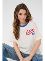 Kaffe Koszulka w kolorze białym rozmiar: S. Białe koszulki damskie Kaffe, s, bez wzorów, z bawełny, bez kołnierzyka, bez ramiączek. Za 56.99 zł.