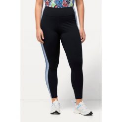 Damskie Sportowe legginsy szybkoschnące wysoki stan. Niebieskie legginsy sportowe damskie Ulla Popken, plus size, bez wzorów, z elastanu, z podwyższonym stanem. Za 244.99 zł.