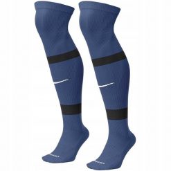 Skarpety piłkarskie Nike Matchfit Knee High Team niebieskie 41/47. Niebieskie skarpetki damskie Nike, bez wzorów, z poliesteru. Za 60.99 zł.