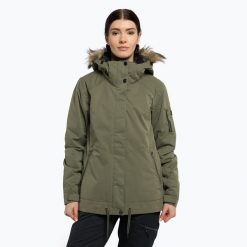 Kurtka snowboardowa damska ROXY Meade. Szare kurtki damskie Roxy, na zimę, l, bez wzorów, bez kaptura. Za 529.99 zł.