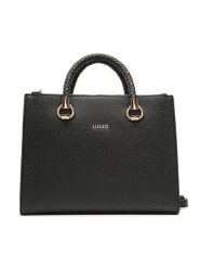 Liu Jo Torebka M Satchel Double AXX010 E0087 Czarny. Czarne torebki klasyczne damskie Liu Jo, ze skóry, bez dodatków. Za 529.99 zł.