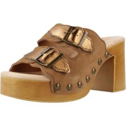 Sandały MTNG 53631M Brązowy. Brązowe sandały damskie mtng, bez wzorów, ze skóry, bez obcasa, bez zapięcia. Za 178.99 zł.