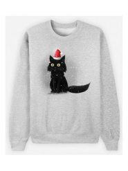 WOOOP Bluza "Christmas Cat" w kolorze szarym rozmiar: XL. Szare bluzy damskie Wooop, xl, bez wzorów, bez kaptura. Za 100.99 zł.