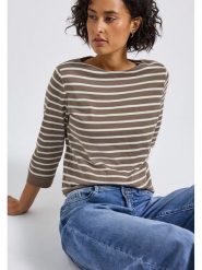 Cecil Koszulka w kolorze szarobrązowo-białym rozmiar: 34. Brązowe koszulki damskie Cecil, bez wzorów, z bawełny, bez kołnierzyka, bez ramiączek. Za 65.38 zł.