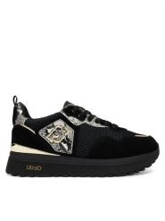 Liu Jo Sneakersy Maxi Wonder 01 BF5009 PX684 Czarny. Czarne obuwie sportowe damskie Liu Jo, ze skóry, bez zapięcia. Za 499.99 zł.