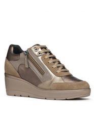 Geox Sneakersy D Ilde D36RAC 0BN22 C6692 Złoty. Żółte obuwie sportowe damskie Geox, ze skóry, bez zapięcia. Za 299.99 zł.